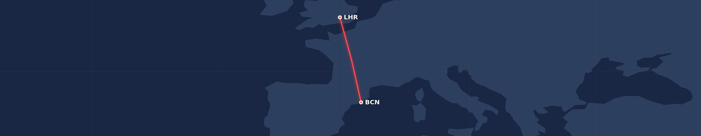 Flight paths for Barcelona, long weekend