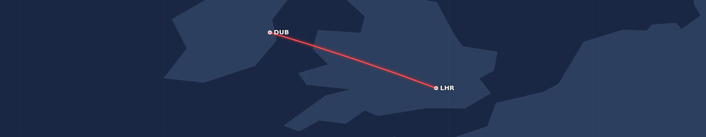Flight paths for Dublin, for a wedding