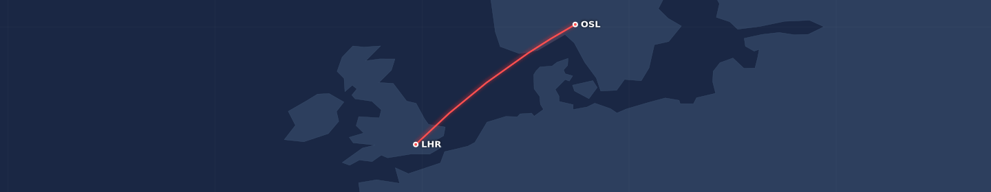 Flight paths for Oslo and the fjords