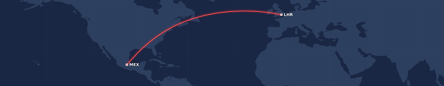Flight paths for Mexico City
