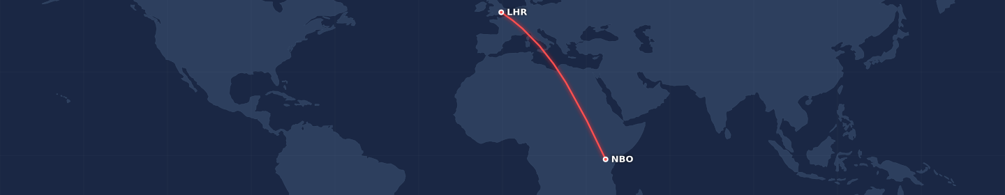 Flight paths for Nairobi